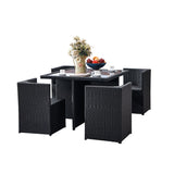 Asenka Square Rattan Table And Chair