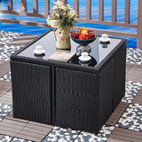 Asenka Square Rattan Table And Chair