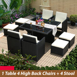 Asenka Large Rattan Table And Chair Set