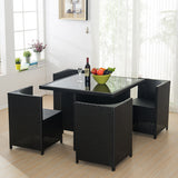 Asenka Square Rattan Table And Chair