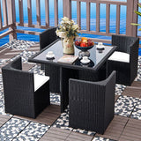 Asenka Square Rattan Table And Chair