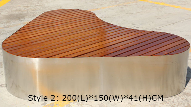 Zane Stainless Steel Outdoor Bench