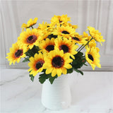 7 head/branch Artificial Sunflower