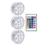 Battery Operated 10 leds RGB Led Submersible Swimming Pool Light