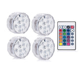Battery Operated 10 leds RGB Led Submersible Swimming Pool Light