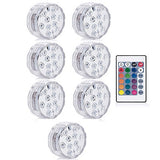 Battery Operated 10 leds RGB Led Submersible Swimming Pool Light
