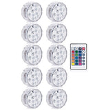Battery Operated 10 leds RGB Led Submersible Swimming Pool Light