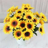 7 head/branch Artificial Sunflower