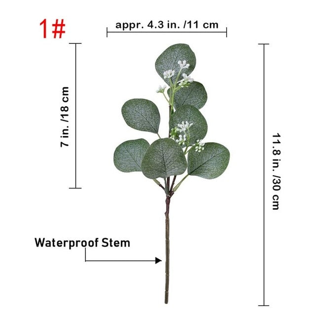 5pcs Artificial Eucalyptus Leaves