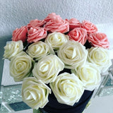 10/20/30Pcs 8cm Artificial PE Foam Rose Flowers
