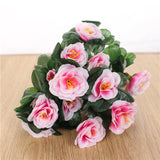 7 Branch/Bouquet Artificial Red Azalea Flowers