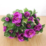 7 Branch/Bouquet Artificial Red Azalea Flowers