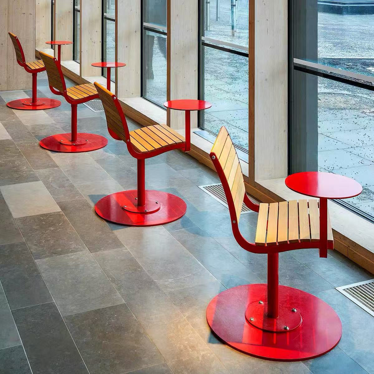 AxisOne Urban Pedestal Bench + Side Table