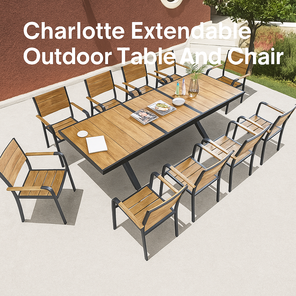 Charlotte Extendable Outdoor Table And Chair