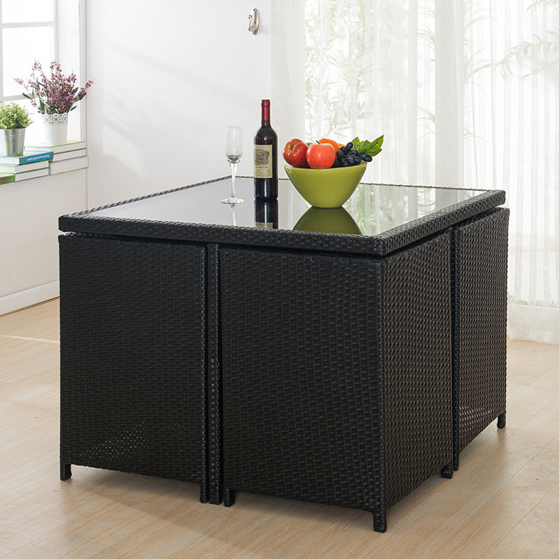 Asenka Square Rattan Table And Chair