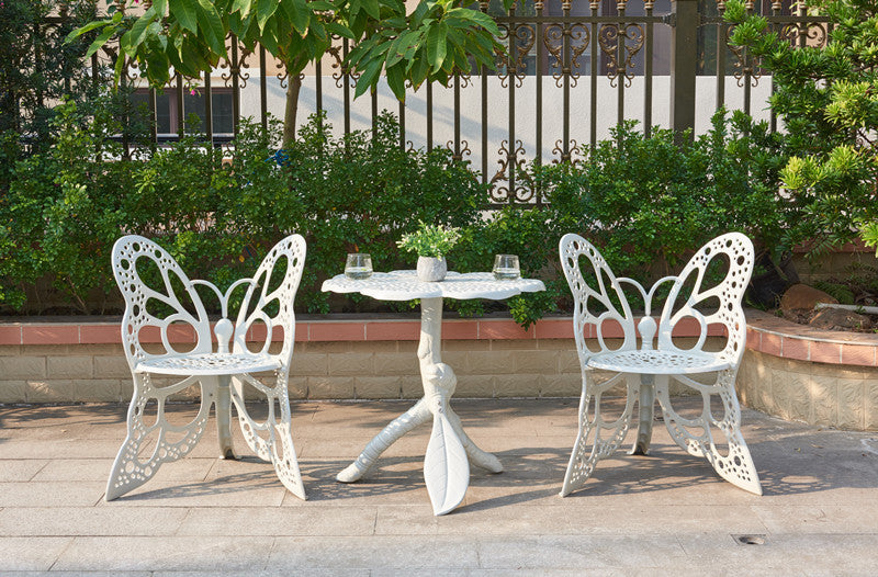 Butterfly Outdoor Cast Aluminum Table Chair
