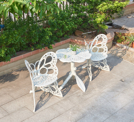 Butterfly Outdoor Cast Aluminum Table Chair
