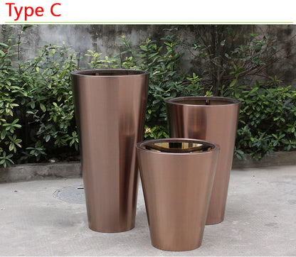 Braxton Stainless Steel Flower Pot