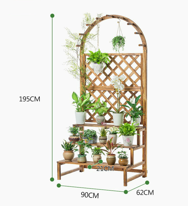 Multi Level Wooden Flower Rack