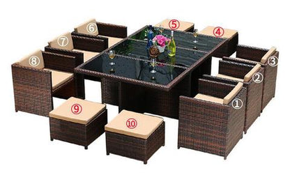 Asenka Large Rattan Table And Chair Set