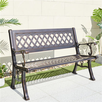 Otto Outdoor Bronze Cast Aluminum Bench