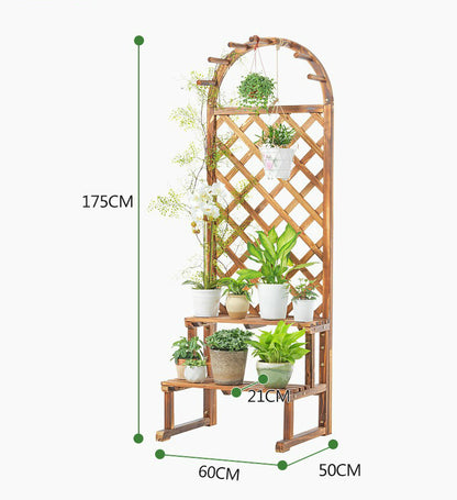 Multi Level Wooden Flower Rack