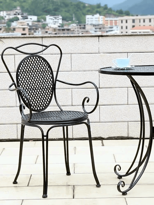 Black Color Outdoor Table And Chair