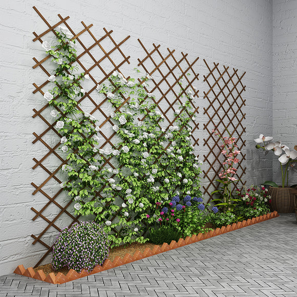 Wood Grid Wall Hanging Plants