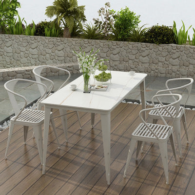 Mavi Luxury Stone Plate Table And Chair