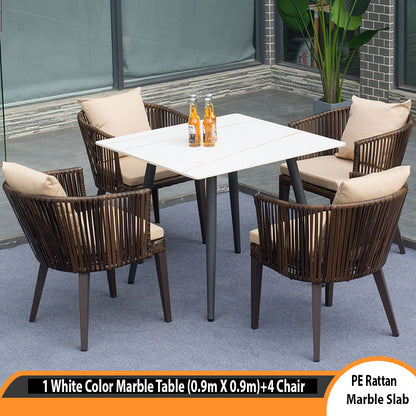 Mavi Marble Outdoor Table And Chair Set