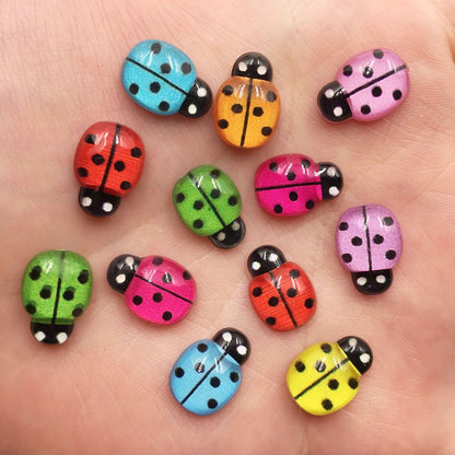 60pcs mix resin Cute Colorful beetle