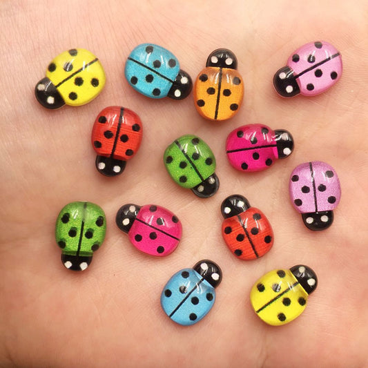 60pcs mix resin Cute Colorful beetle