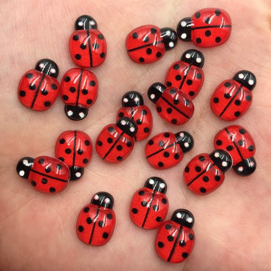 60pcs Resin Cute Colorful Beautiful Red Beetle