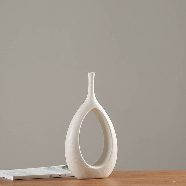 White Ceramic Decorations Vases