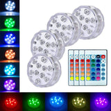 Battery Operated 10 leds RGB Led Submersible Swimming Pool Light