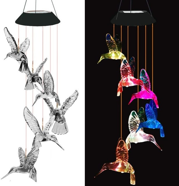 Color Changing Solar Power Wind Chime for Patio Yard Garden