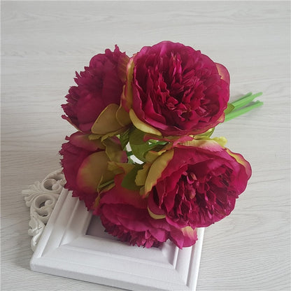 5pc Artificial Peony Silk Flowers