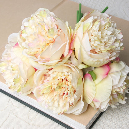 5pc Artificial Peony Silk Flowers