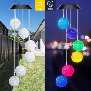 Color Changing Solar Power Wind Chime for Patio Yard Garden