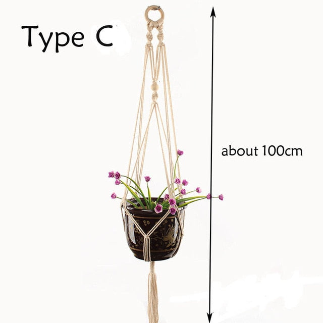 100% macrame handmade plant hanger