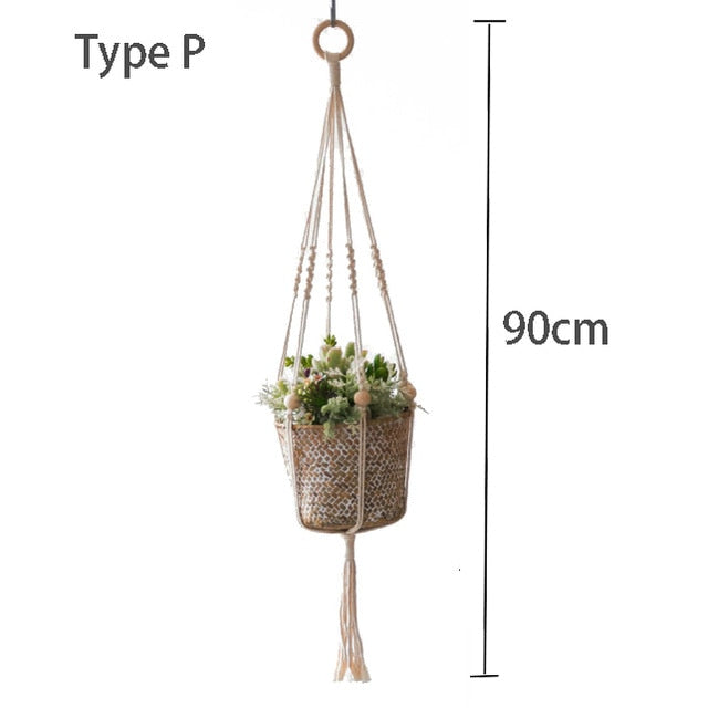 100% macrame handmade plant hanger