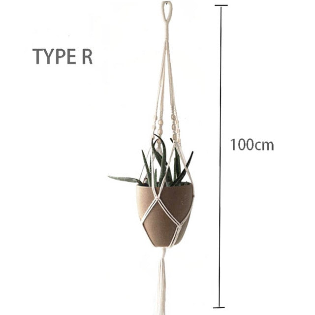 100% macrame handmade plant hanger