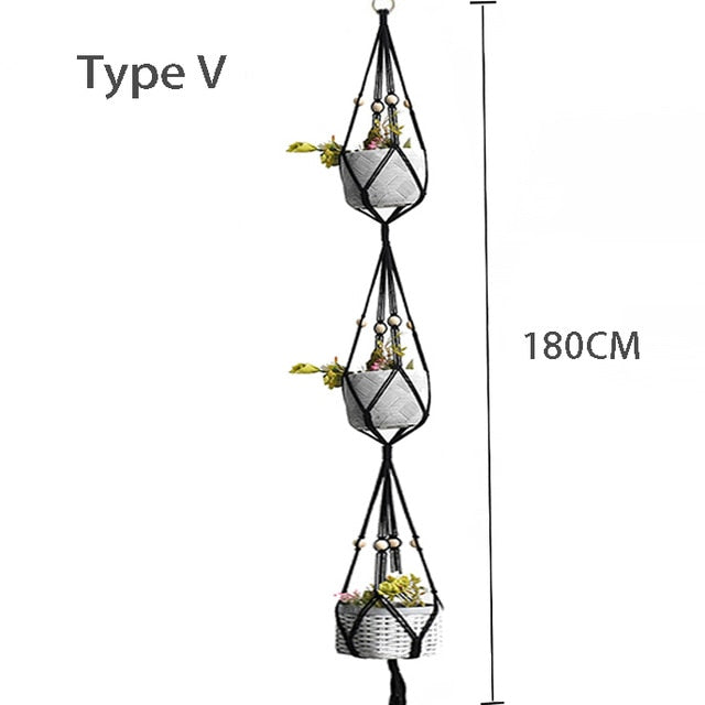 100% macrame handmade plant hanger