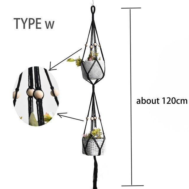 100% macrame handmade plant hanger