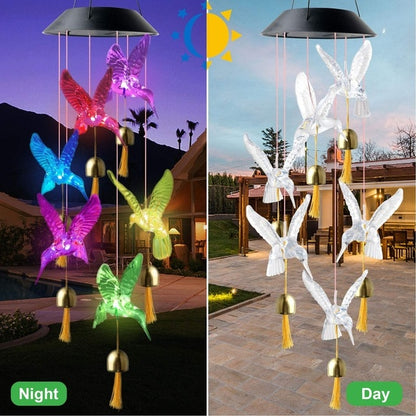 Color Changing Solar Power Wind Chime for Patio Yard Garden