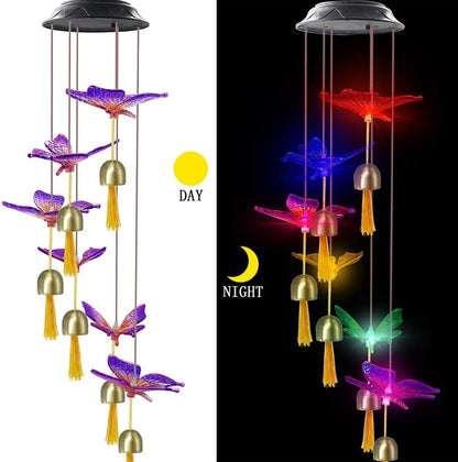 Color Changing Solar Power Wind Chime for Patio Yard Garden