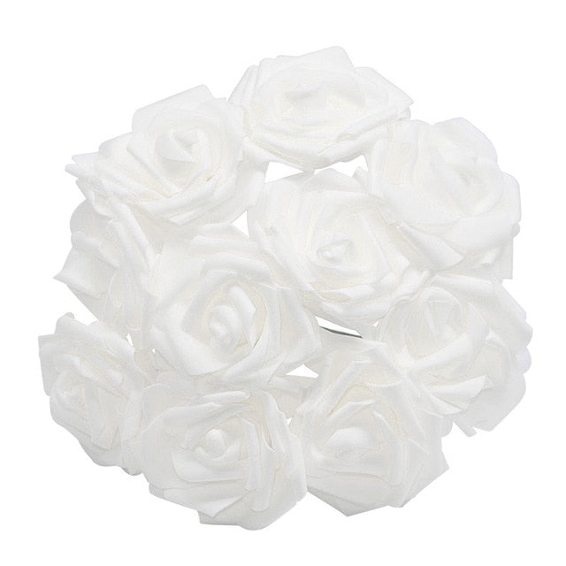 10/20/30Pcs 8cm Artificial PE Foam Rose Flowers