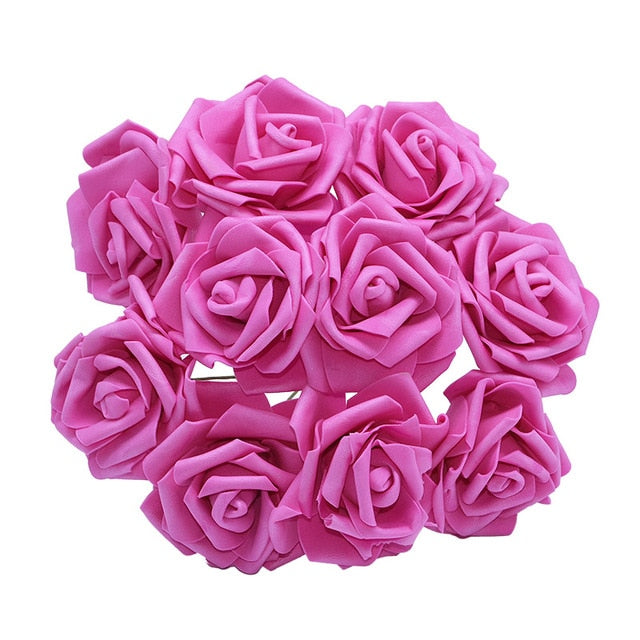 10/20/30Pcs 8cm Artificial PE Foam Rose Flowers