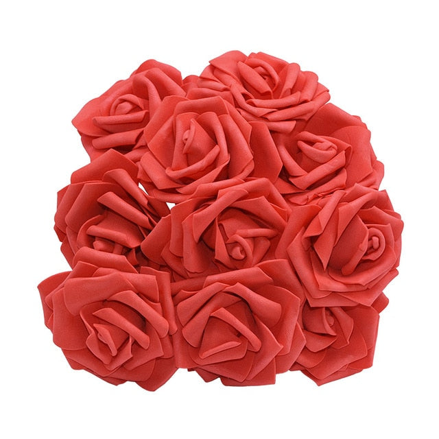 10/20/30Pcs 8cm Artificial PE Foam Rose Flowers