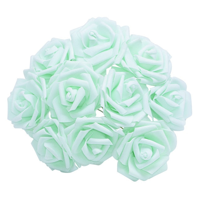 10/20/30Pcs 8cm Artificial PE Foam Rose Flowers